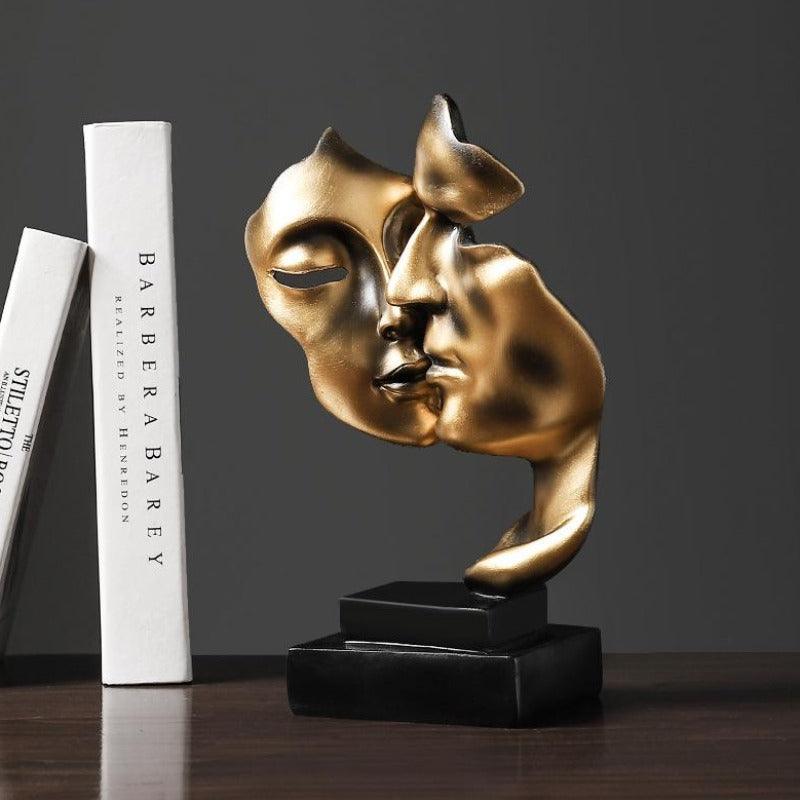 Kaelith – Golden Abstract Face Sculpture