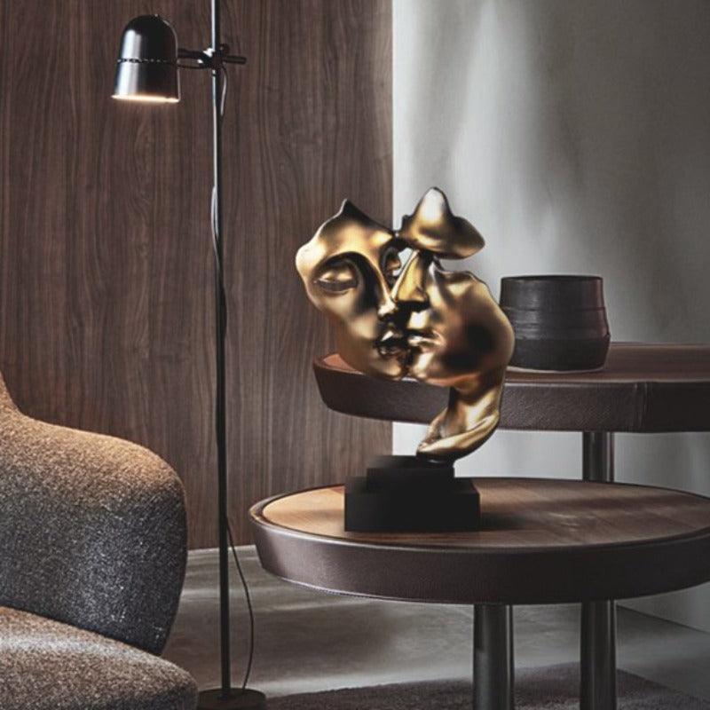 Kaelith – Golden Abstract Face Sculpture