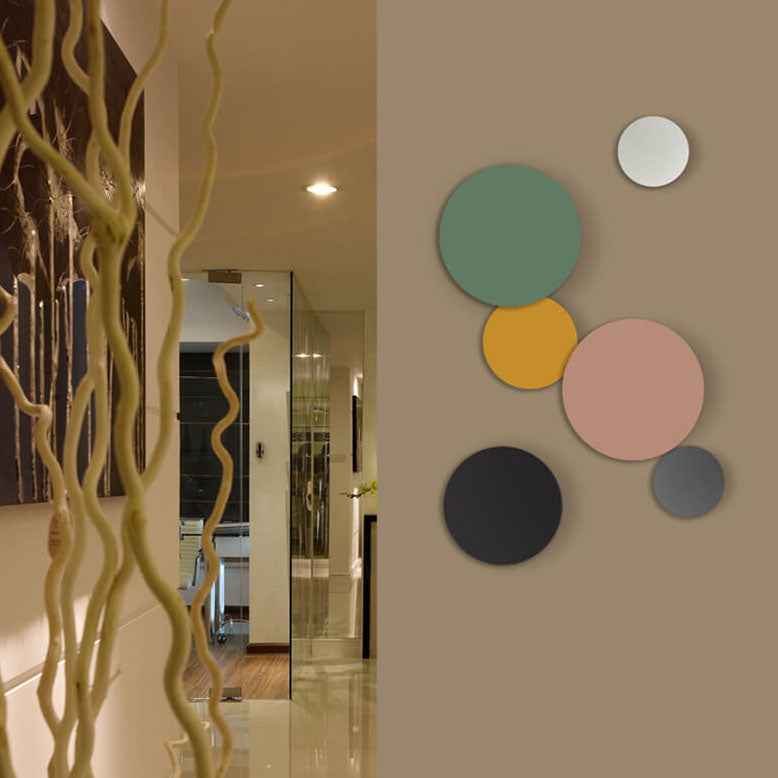 Contemporary Colorful Round Iron LED Wall Sconce
