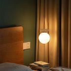 Contemporary Minimalist Glass and Iron Orb 1-Light Semi-Flush Mount/Pendant Light for Living Room