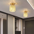 Elara Plafondlamp | Goud & Glas, E27 Fitting, Compact Design