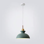 Modern Nordic Oak and Iron Bell Cone 1-Light Pendant Lamp for Living Room