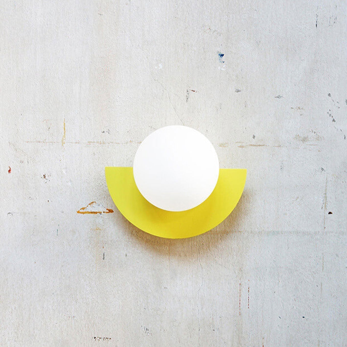 Contemporary Minimalist Colorful Glass Semi-Circle Wall Sconce Lamp with One Light