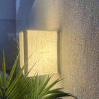 Classic Japanese Square Fabric Shade LED Wall Sconce for Living Room