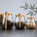 Bela Glass Storage Jar | Airtight, Natural Bamboo Lid - 3 Sizes