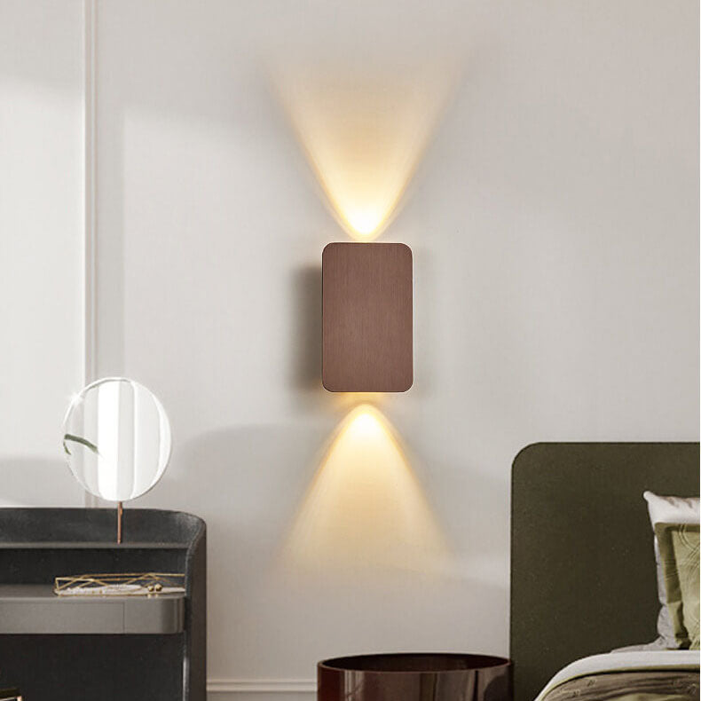 Nordic Minimalist Aluminum Rectangular LED Wall Sconce with 2 Lights