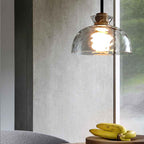Nordic Clear Rippled Glass 1-Light Pendant Lamp