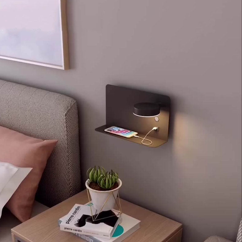 Contemporary Square Iron LED Wall Sconce Lamp with USB Rechargeable Feature