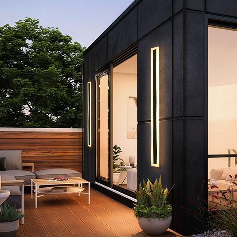 Stylish Elongated LED Acrylic Outdoor Wall Light - Waterproof and Minimalist Design
