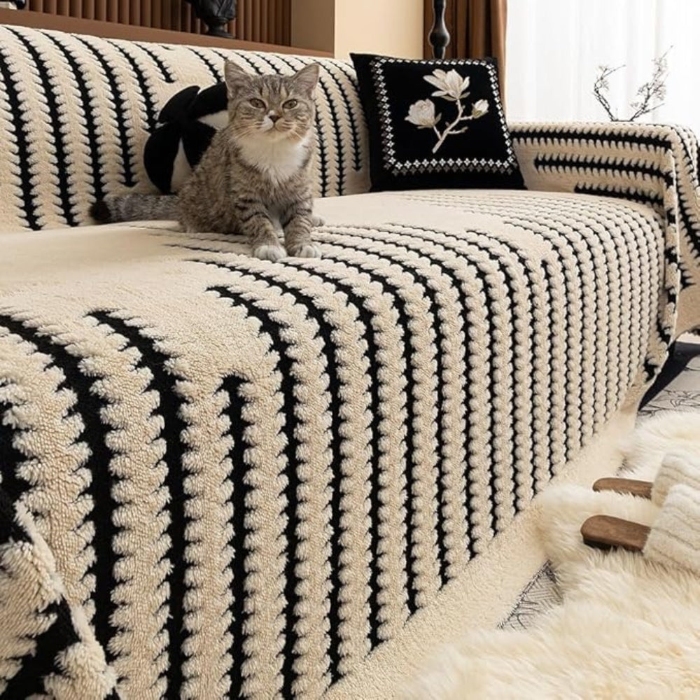 Heritage Plush Sofa Cover with Tufting