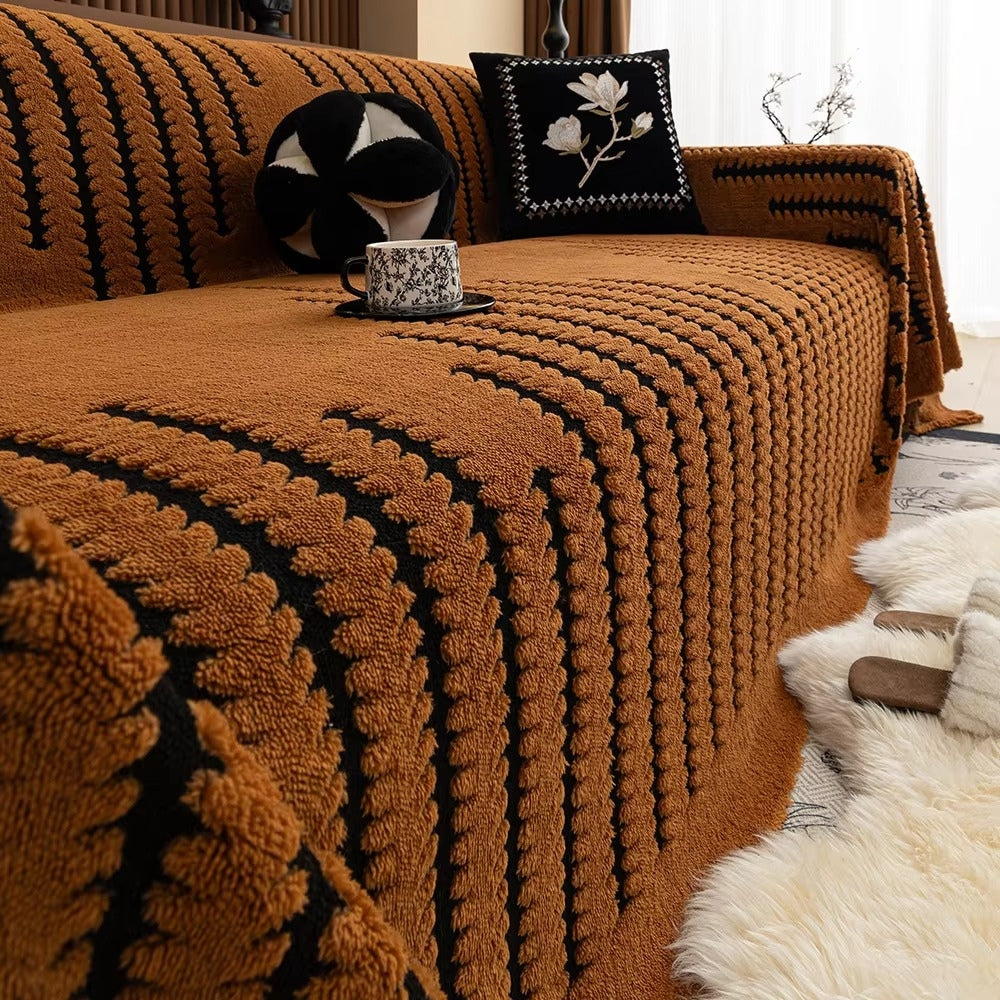 Heritage Plush Sofa Cover with Tufting
