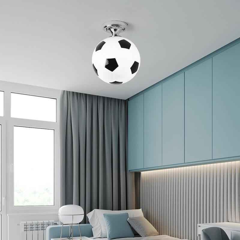 Artistic Basketball and Soccer 1-Light Semi-Flush Mount Ceiling Fixture