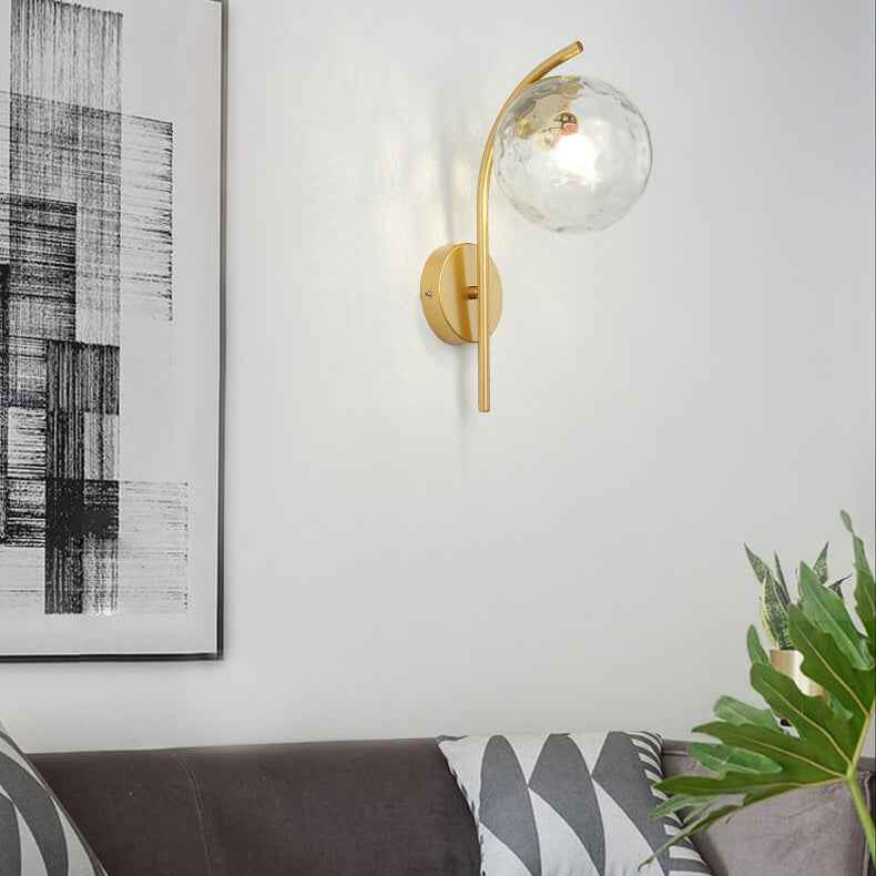 Nordic Arc Glass Globe Single-Light Wall Sconce