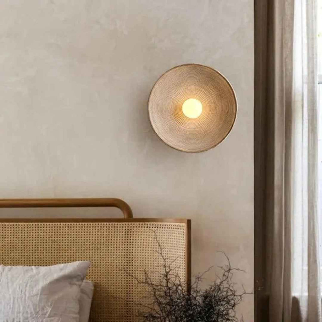 Enso Wall Lamp | Textured Pasta Resin, Japandi Design