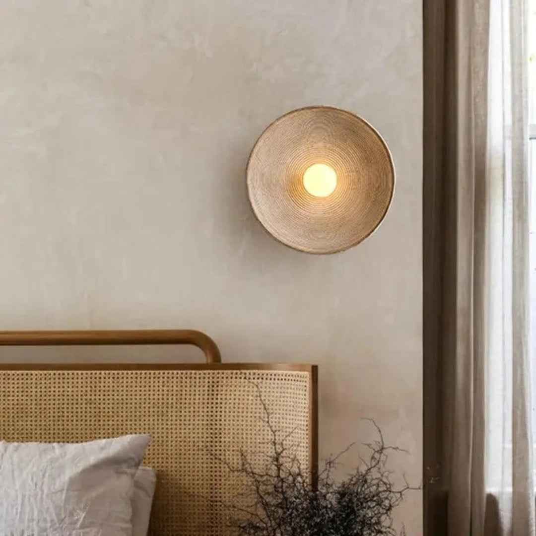 Enso Wall Lamp | Textured Pasta Resin, Japandi Design