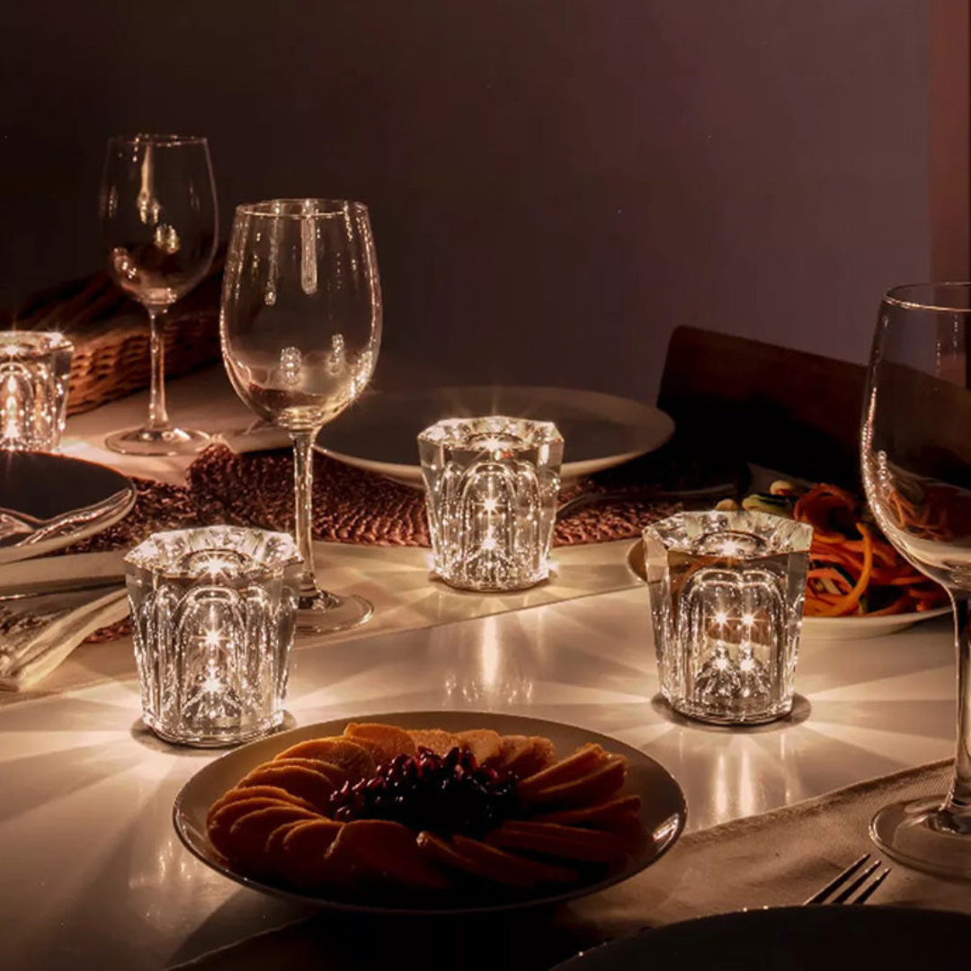 Crescendo Crystal Table Lamp | USB Rechargeable, Elegant Design