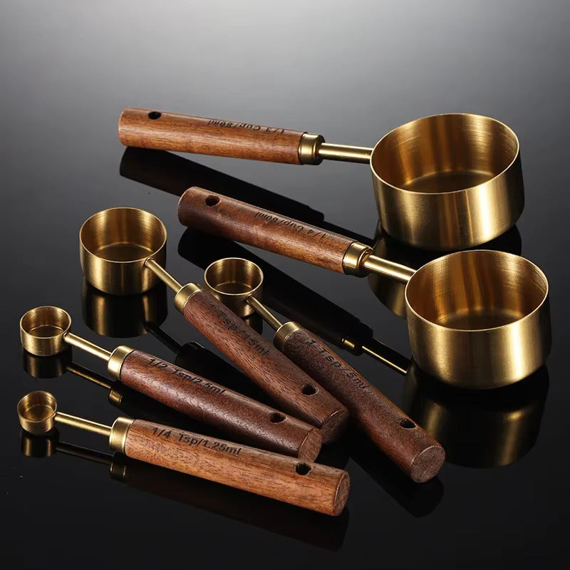 Kairo Measuring Cups & Spoons | Eikenhout & RVS, 8-delige set