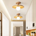 Nordic Wooden Dome Semi-Flush Ceiling Light | 1-Light