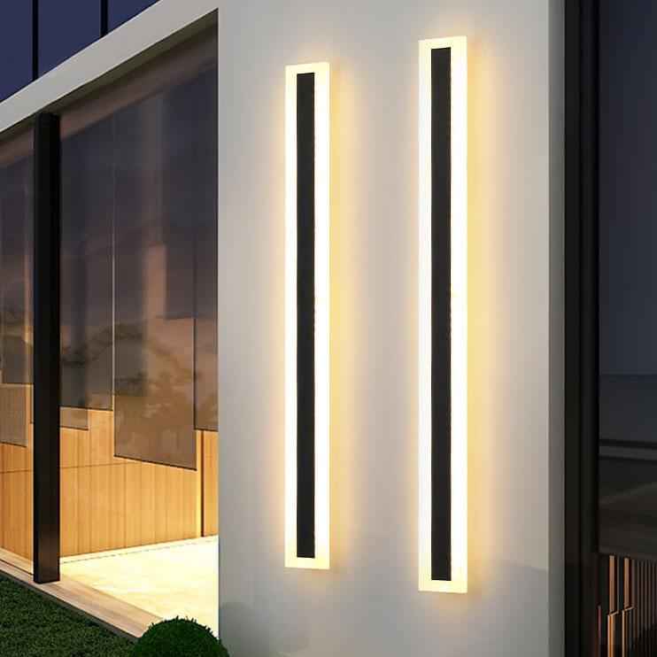 Stylish Elongated LED Acrylic Outdoor Wall Light - Waterproof and Minimalist Design