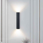 Minimalist Aluminum Cylindrical Wall Sconce with Two Lights