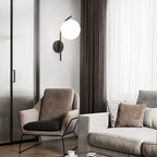 Nordic Arc Glass Globe Single-Light Wall Sconce