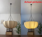 Classic French Petal Semi-Circular Fabric Lampshade Iron 3/5-Light Chandelier for Dining Room