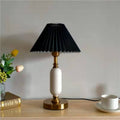 Vintage-Inspired Pleated Shade Column Base Table Lamp with 1 Light