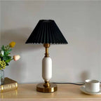 Vintage-Inspired Pleated Shade Column Base Table Lamp with 1 Light
