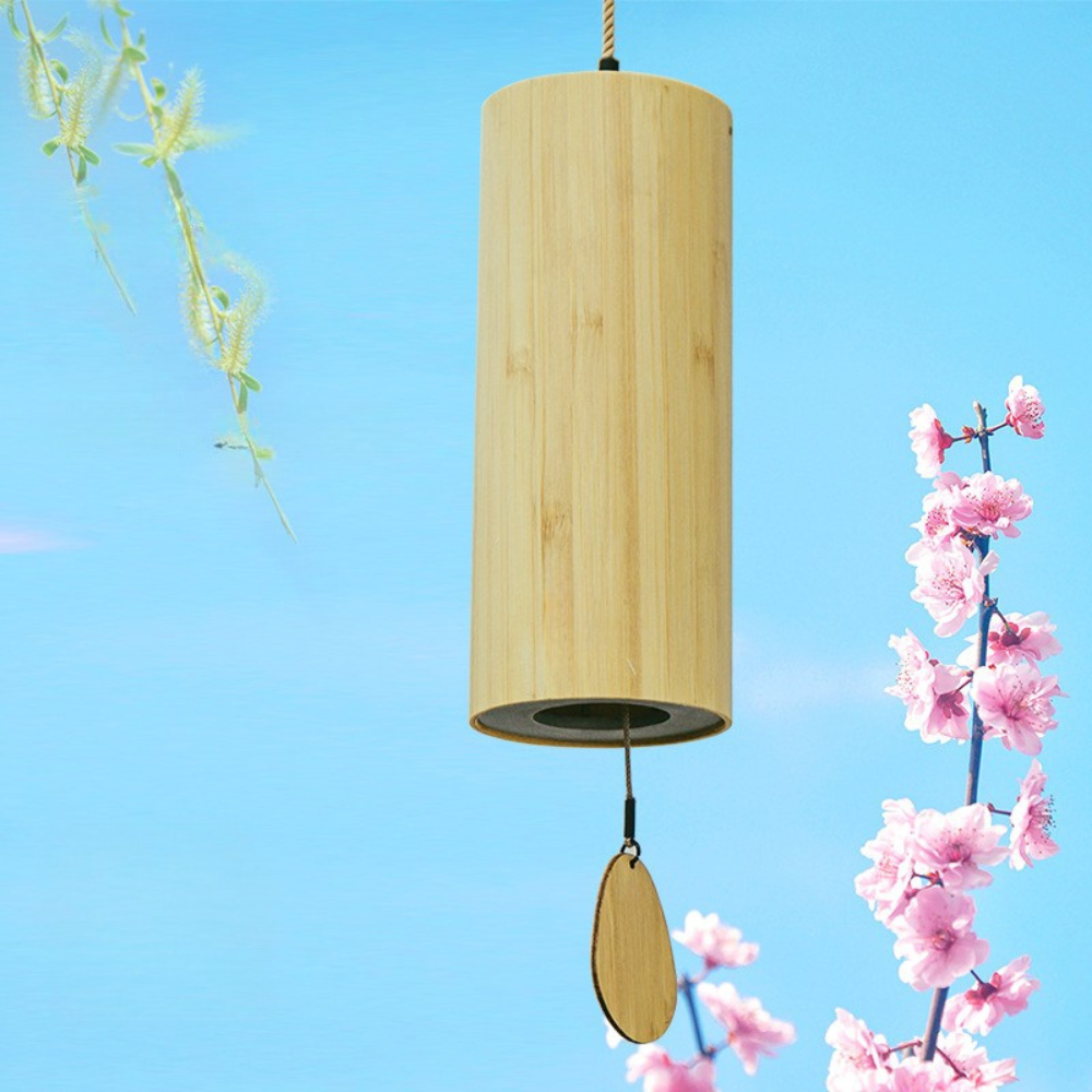 Bamboo Wind Chimes, Natural Bamboo Material, Seasonal Tunings, Natural Finish