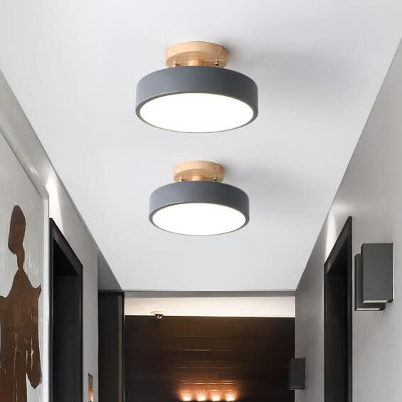 Nordic Style Round LED Semi-Flush Mount Ceiling Light