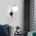 Nordic Arc Glass Globe Single-Light Wall Sconce