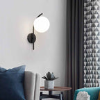 Nordic Arc Glass Globe Single-Light Wall Sconce