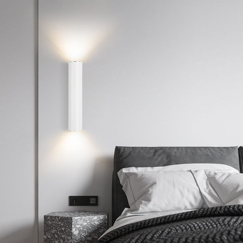 Minimalist Aluminum Cylindrical Wall Sconce with Two Lights