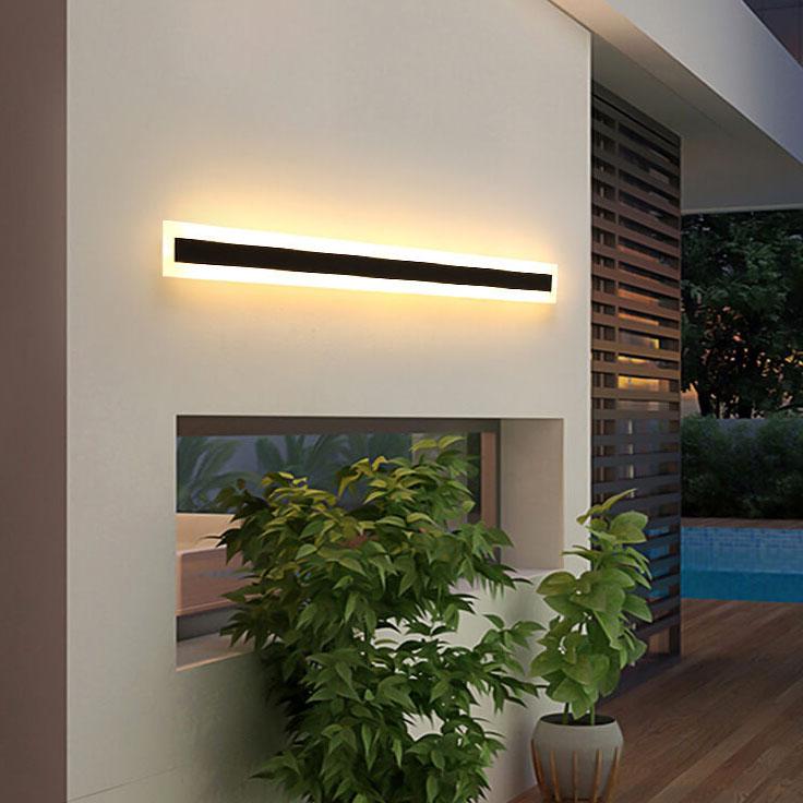 Stylish Elongated LED Acrylic Outdoor Wall Light - Waterproof and Minimalist Design