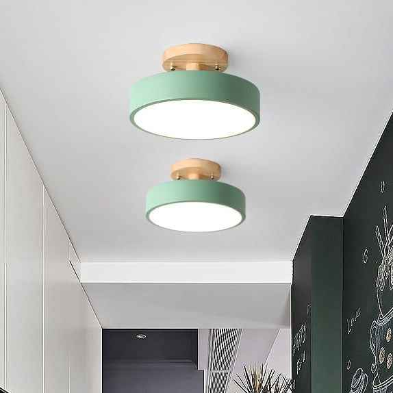 Nordic Style Round LED Semi-Flush Mount Ceiling Light