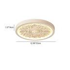 Contemporary Minimalist Carved Iron and Resin Acrylic LED Flush Mount Ceiling Light for Bedroom
