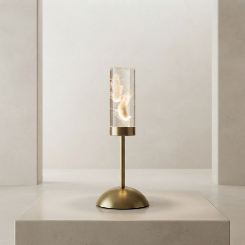 Table Lamp Rechargeable Iron Acrylic Floral Design Dimmable LED