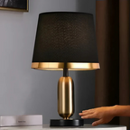 Bela Vintage Table Lamp | Black & Gold Accent Light, Soft Ambient Glow