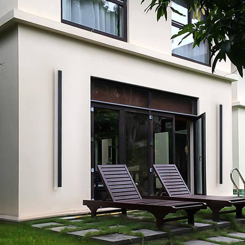 Stylish Elongated LED Acrylic Outdoor Wall Light - Waterproof and Minimalist Design