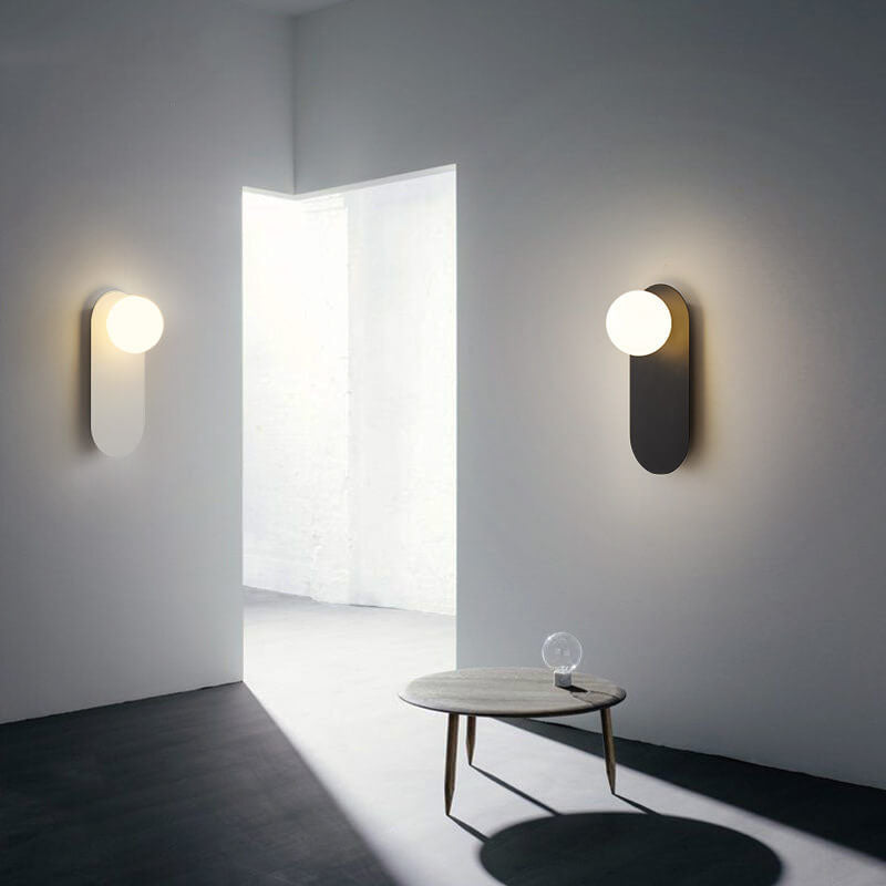 Nordic Minimalist Glass Globe Wall Sconce Light 1-light