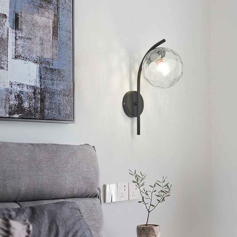 Nordic Arc Glass Globe Single-Light Wall Sconce