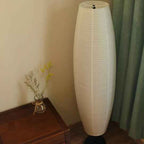 Nordic Minimalist Rice Paper 2-Light Column Floor Lamp