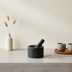 Granite Mortar and Pestle Set – Durable Natural Stone for Effortless Grinding, Perfect Kitchen Essential, Handcrafted Quality