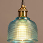 Retro Textured Lattice Glass Single Pendant Light