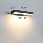 Contemporary Minimalist Rectangular Flat LED Outdoor Wall Sconce with Sensor - Waterproof