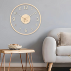 Metron - Elegant Wooden Wall Clock with Glass