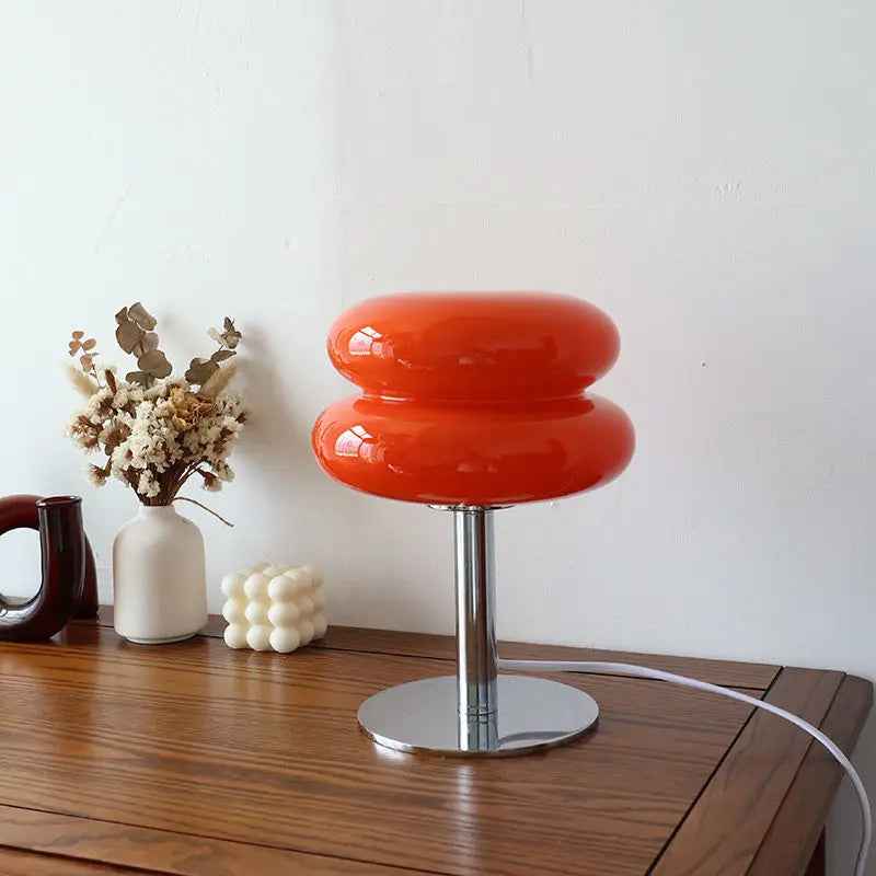 Lunaro Table Lamp | Bauhaus Design, Glass Ripple Shade