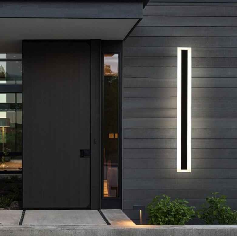 Stylish Elongated LED Acrylic Outdoor Wall Light - Waterproof and Minimalist Design