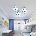 Artistic Basketball and Soccer 1-Light Semi-Flush Mount Ceiling Fixture