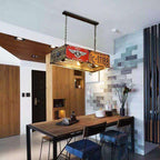 Modern Industrial Square and Rectangular Metal Chandelier with 3/5 Lights for Living Room